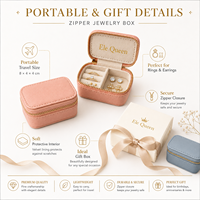 Elegante Schmuckbox aus PU-Leder mit Reißverschluss und individuellem Logo, kompakte Reisebox für Ringe, Ohrringe und tägliche Schmuckaufbewahrung