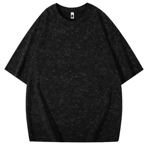 T-shirt 100% coton épais 210 g/m² style streetwear vintage délavé à l'acide, surdimensionné, sérigraphié, respirant et infroissable – Vente en gros - Product Image 1