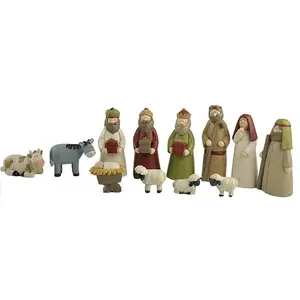 Set de Belén en miniatura rentable S/12, Estatua de la Santa Familia, moldes de resina, estatuas de Jesús, bebé católico, regalos de navidad