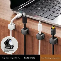 Pince de câble magnétique réglable support de cordon en plastique et organisateur de fil pour bureau ou table murale pour la gestion des câbles du salon