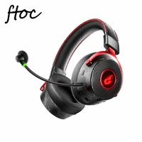 Headset Gaming Nirkabel 2.4G Terbaru dengan Mikrofon, Headphone Dinamis Over-Ear untuk Olahraga, PC, Ponsel, DLL