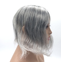 Topper pour femme en cheveux humains vierges gris argentés, facile à porter, taille 3x5 pouces, gris, 10, 12, 14 pouces
