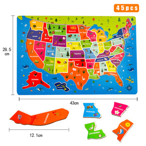 2024 phát hành mới bằng Gỗ USA bản đồ ghép hình câu đố đầu learningtoy công cụ giáo dục cho trẻ em thế giới bản đồ ghép hình câu đố cho trẻ em - Product Image 6