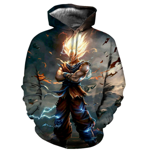 Sudadera con Capucha Oversize Inspirada en el Anime de Goku, Estilo Saiyan, de Algodón Premium y Felpa, Ropa Urbana de Alta Calidad - Product Image 2