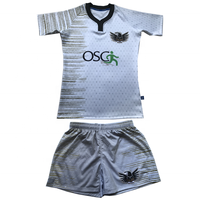 Großhandel Maßgefertigte Unisex Rugby-Trikots und -Shorts 100% Polyester Anti-UV Atmungsaktiv Schnelltrocknend Sportbekleidung