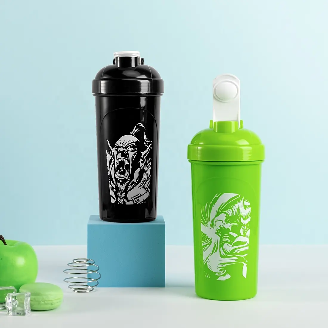 Botella de paja de trigo portátil para viaje, Logo personalizado, 600 ml, para deporte, Personal, Fitness, coctelera de proteínas
