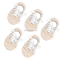 Wooden Shoe Lacing Practice Toy Engraved Educational Game for Kids to Learn Threading and Tie Shoelaces