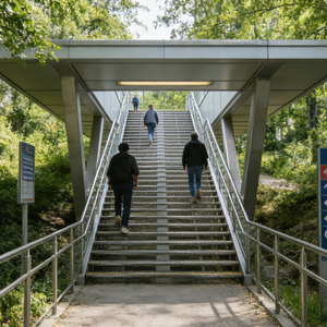 Escalera Estructural <span class=keywords><strong>de</strong></span> Acero Galvanizado <span class=keywords><strong>para</strong></span> <span class=keywords><strong>Exteriores</strong></span> <span class=keywords><strong>de</strong></span> Estilo Industrial Moderno con Diseño Recto y Duradero - Product Image 1