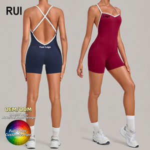RUIQUWIN Vente en gros OEM Vêtements de sport pour femmes Combinaisons de fitness Combinaison une pièce Tenues de sport Bodys de yoga Combinaisons courtes - Product Image 1