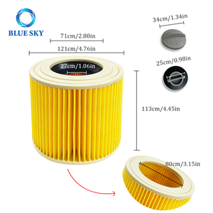 Filtro de Cartucho HEPA de Repuesto para Aspiradoras <span class=keywords><strong>Karcher</strong></span> WD2 <span class=keywords><strong>WD3</strong></span> <span class=keywords><strong>WD3</strong></span> 64145520 6.414-552.0 A2004 A2204 A2656 MV2 Húmedas y Secas - Product Image 2