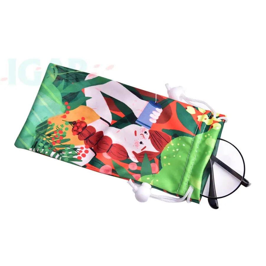 digital printing microfiber sunglasses pouch glasses bag Wholesale Soft Microfiber bags custom Printed logo packaging bag