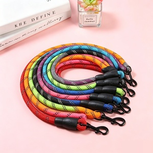 Comforting Pet Leashes 8mm Reflective Threads Rope Webbing Non Tangle <b>Dog</b> Leash Bulk Small Large <b>Dogs</b> Black Walking Training - Product Image 5