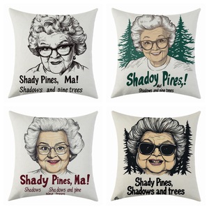 Cartoon Character Linen <b>Pillowcase</b> <b>Square</b> Washable Living Room Cushion Cover - Product Image 1