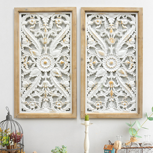 Décoration murale artisanale en bois rustique personnalisée, ensemble de 2 plaques murales sculptées en MDF - Product Image 2