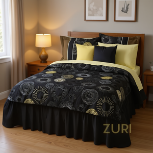 Zuri King Size Quilt Set 7 Piece Modern Dot Pattern All Season Bedding Home Use - Product Image 2