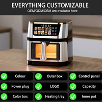 Air Fryer 10L Ukuran Keluarga dengan Jendela Pandang, Satu Keranjang, 10 Preset, Layar Digital, Temperatur dan Timer yang Dapat Diatur