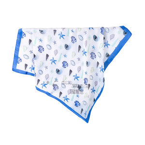 Foulard quadrato piccolo con conchiglie oceaniche colorate 70x70cm 38G per donna, accessorio moda - Product Image 1