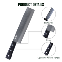 Couteaux de cuisine professionnels en stock local aux États-Unis, couteau Nakiri de qualité supérieure 50Cr15MoV, couteau de cuisine japonais personnalisé en acier inoxydable