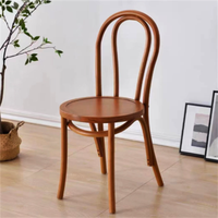 Chaise de salle à manger de style bistrot moderne américaine, cadre en bois de hêtre massif noir, siège en rotin tissé, durable, pour hôtel, parc