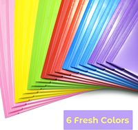 Carpeta de Plástico Resistente con Bolsillo Frontal Transparente, Carpeta de 3 Bolsillos con Gancho y Ranura para Tarjetas para Hojas Tamaño Carta
