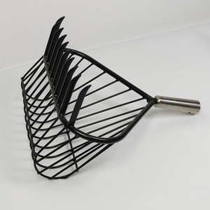 Rastrello per conchiglie resistente con rivestimento in polvere nera, manico in acciaio inossidabile, tipo <span class=keywords><strong>a</strong></span> cestello per la raccolta di molluschi - Product Image 4