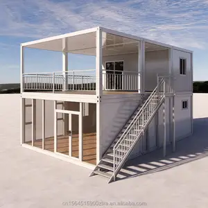 Villa modular Casas prefabricadas Casa de acero ligera Edificio desmontable Casa prefabricada pequeña Casa de personalización