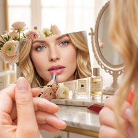 Miroir de poche en acier inoxydable personnalisé avec logo, petit format, économique, avec étui en cuir pour la vente en gros