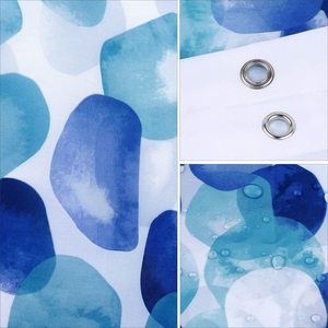 Ensemble <span class=keywords><strong>de</strong></span> rideaux <span class=keywords><strong>de</strong></span> <span class=keywords><strong>douche</strong></span> en tissu pour salle <span class=keywords><strong>de</strong></span> bain, imperméables, colorés et amusants, taille standard 72 x 72 (bleu) - Product Image 5