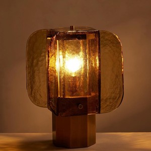 Vintage Style Glass Art Table Lamp E27 LED Amber Creative <b>Desk</b> Lamp For Bedroom Living Room <b>Study</b> - Product Image 4