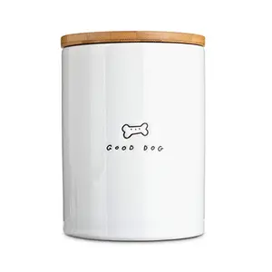 Customized Pet Jar Wholesale Food Storage Ceramic Dog Cat Pet Treat Jar