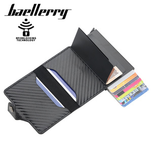 Baellerry Men's Card Holder PU Leather <b>RFID</b> <b>Blocking</b> Multi-slot Automatic Spring Opening Credit Card <b>Wallet</b> Black - Product Image 2