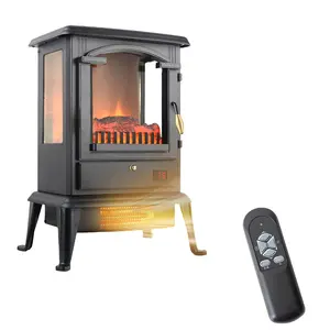 1000w 1500w3D炎赤外線クォーツ自立型ポータブルホームウォーミング電気スペースストーブ暖炉暖炉ヒーター