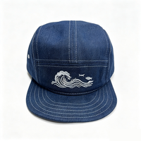 Gorra de 5 Paneles de Mezclilla de Algodón con Bordado Personalizado para Niños, Gorra de Sol para Bebés y Niños Pequeños, con Visera Suave, Sin Estructura, Ajustable, Estilo Campamento