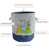Grand panier à linge pour bébé 3 couches Poubelle Animal Cartoon Pliable Seau de rangement pour jouets Pique-nique Boîte à vêtements Sac d'organisation en toile