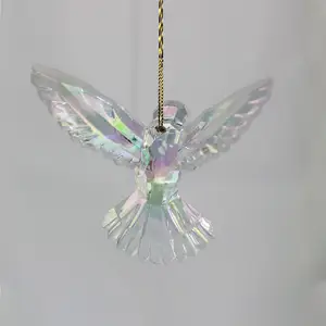 EU Diamond Cut Christmas Tree Decoration Ornaments Acrylic Humming Bird