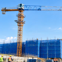 Grue à tour à plateforme ZOOMLION 6012 avec flèche de 60 m, capacité de 6 tonnes, mât motorisé et cabine pour une construction de bâtiments à haute efficacité