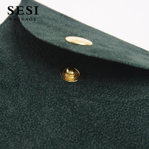 SESI รุ่นใหม่ Pochette Bijoux กระเป๋าใส่เครื่องประดับสีเขียว พร้อมโลโก้ กระเป๋าหนังกลับไมโครไฟเบอร์เนื้อละเอียดพร้อมกระดุม เหมาะสำหรับใส่เครื่องประดับ - Product Image 6