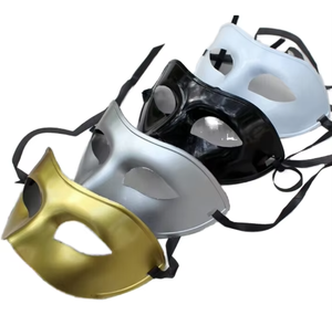 <span class=keywords><strong>Masque</strong></span> en PVC antique pour hommes et femmes pour la fête vénitienne <span class=keywords><strong>Halloween</strong></span> Costume Ball en noir blanc argent or - Product Image 1