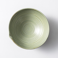 Bol en céramique de 9 pouces vert haricot, résistant aux hautes températures, vaisselle de cuisine professionnelle, compatible lave-vaisselle, bol à salade unique