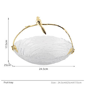 Plateau à fruits en verre tourbillonné de luxe léger, conteneur de rangement, ornement de bureau, décoration personnalisée pour la maison, le bureau, le salon, cadeau - Product Image 2