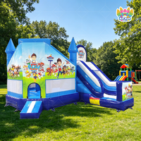 Prix d'usine Combo gonflable commercial en PVC blanc avec château gonflable et toboggan aquatique pour chiens, pour la location événementielle