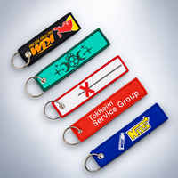 Porte-clés personnalisé en tissu brodé avec logo URL de site web – Vente en gros