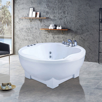 Baignoire ronde autoportante en acrylique moderne pour hôtels, avec jets d'air et massage par remous pour adultes, idéale pour salle de bain - Offre Spéciale