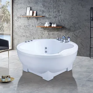 อ่างอาบน้ำทรงกลมทำจากอะคริลิคแบบลอยอ่างอาบน้ำนวดสปาเจ็ทเป่าลม