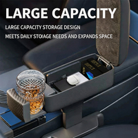 Boîte de rangement d'accoudoir central avant de voiture de luxe avec porte-gobelet, en ABS, hauteur réglable, support de coude, rangement pour fente de siège