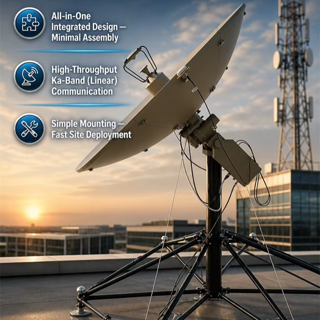 High-Throughput 0.6m Ka-band Satellite Portable Terminal Dedicated Emergency Communication Solution Communication Antennas