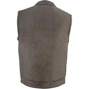 2025 cuir hommes Premium Club-Style moto gilet MLM3513 avec boutons-pression et fermeture à glissière Auto Racing Wear - Product Image 2