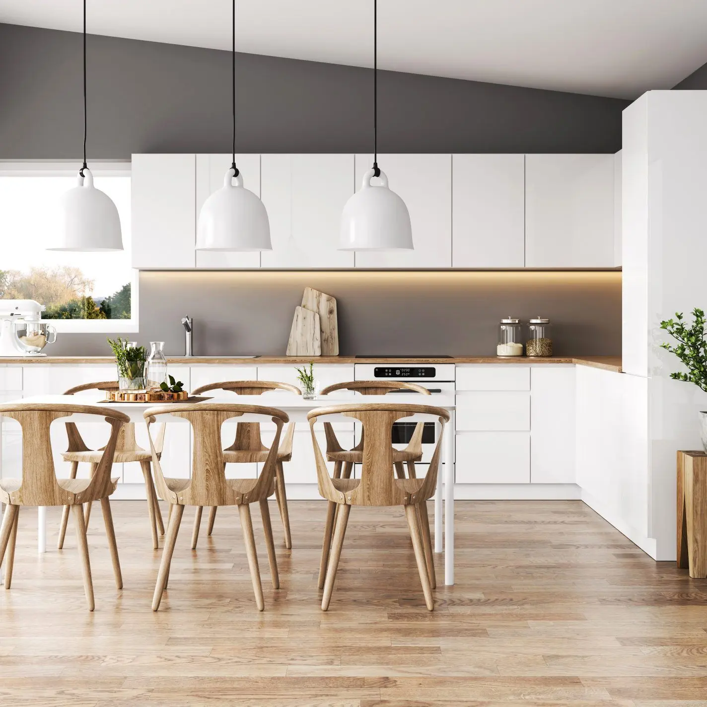 BFP Lemari Dinding Dapur Gaya Minimalis Kualitas Tinggi Desain Dapur Modern Lengkap dengan Lapisan Matt