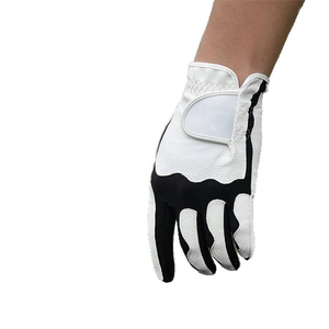 Gants de golf en cuir d'agneau respirants, antidérapants, personnalisables pour hommes et femmes, noir et blanc - Product Image 5