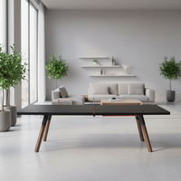 Table de ping-pong en bois haut de gamme personnalisée, table de ping-pong multifonctionnelle 2-en-1 pour l'intérieur
